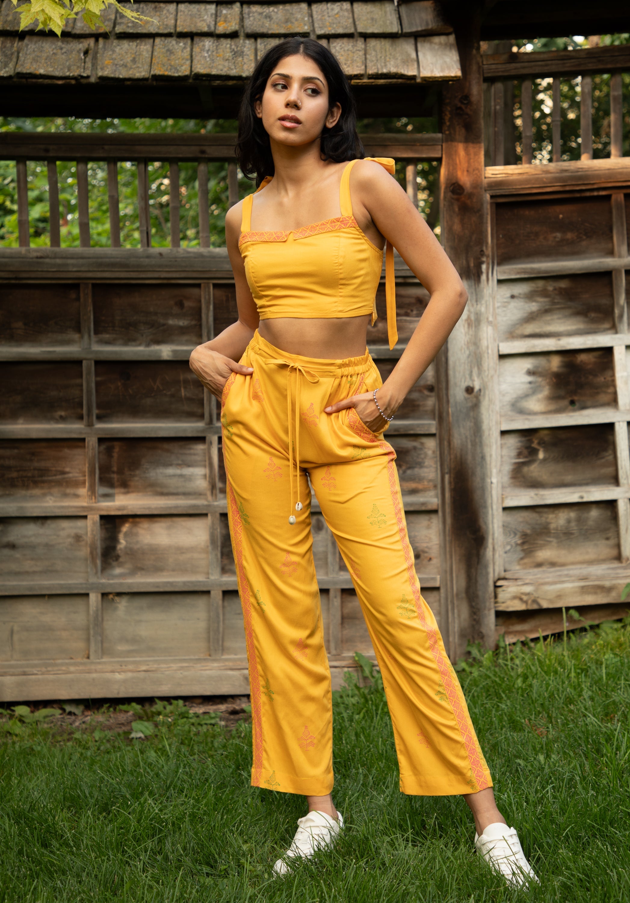 Yellow Daisy Palazzo Pants