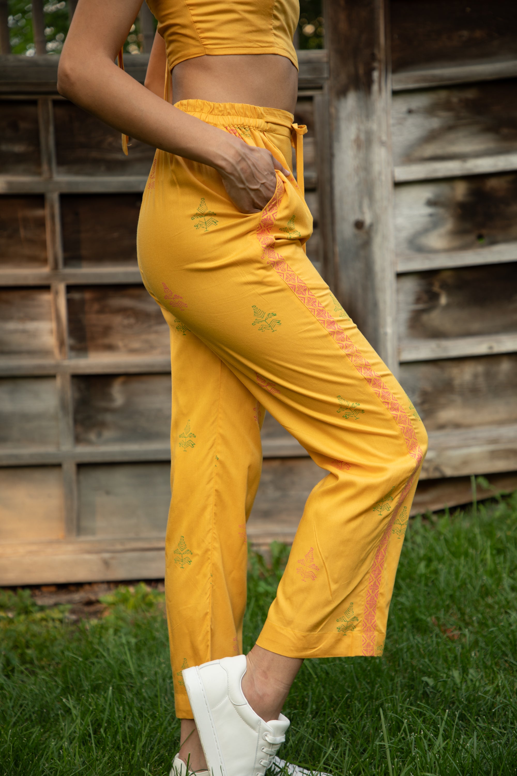 Yellow Daisy Palazzo Pants