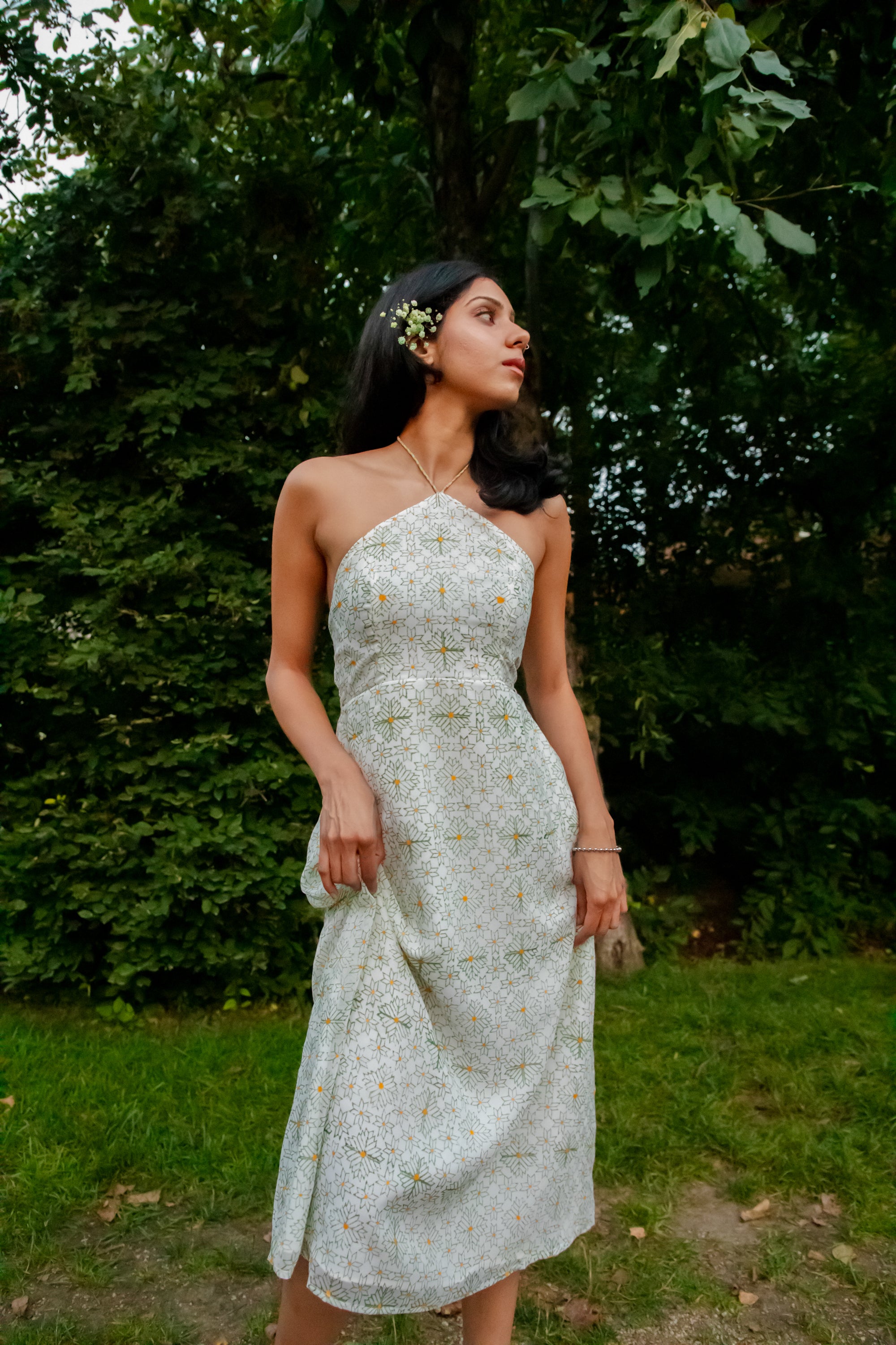 White Orchid Midi Dress